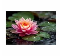 DunPei Cuadro de Impacto Extra Grande en Lienzo con Flores Abstractas, Flores exquisitas Pieza Central para una Pared Vacía en Estilo Loft（verde-80x120cm Sin marco