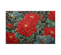 DunPei Cuadro Horizontal en Lienzo con Composición Frondosa de Flores, Flores en plena floración Ideal para Cocina, Comedor o Recibidor（blanco y negro-30x45cm Sin marco