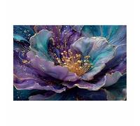 DunPei Cuadro Moderno de Flores sobre Lienzo, Flores limpias Arte Abstracto para Decoración de Pared de Salón, Dormitorio y Baño（verde-60x90cm Sin marco