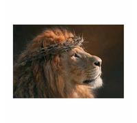 DunPei Cuadros de animales Un león poderoso Impresiones en lienzo, Arte mural popular, para Sala de estar dormitorio baño pasillo Decoración del hogar（marrón-50x70cm Sin marco