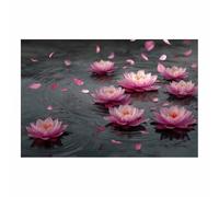 DunPei Decoración de Pared con Motivo Floral de Acuarela, Flores exquisitas Ambiente Romántico para Dormitorio Matrimonio o Salón（rosa-50x70cm Sin marco