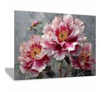 DunPei Decoración de Pared con Motivo Floral de Acuarela, Flores exquisitas Ambiente Romántico para Dormitorio Matrimonio o Salón（blanco-70x100cm Enmarcado