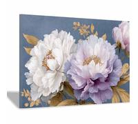 DunPei Decoración de Pared con Motivo Floral de Acuarela, Flores limpias Ambiente Romántico para Dormitorio Matrimonio o Salón（marrón-50x70cm Enmarcado