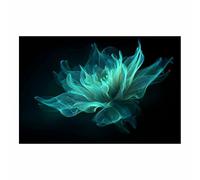 DunPei Gran Cuadro Botánico en Lienzo para Colgar Listo, Flores delicadas Impresión Artística con Efecto Pintado para Pared de Estar（verde-70x100cm Sin marco