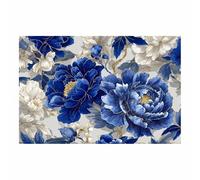 DunPei Gran Cuadro Botánico en Lienzo para Colgar Listo, Flores exuberantes Impresión Artística con Efecto Pintado para Pared de Estar（marrón-30x45cm Sin marco