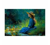 DunPei Impreso en lienzo. Sensual, Una mujer gentil hermoso, clásico, sexy, erótico, imagen de baño, mujer para dormitorio. apartamento, bar, decoración de casa de playa.（verde-30x45cm Sin marco