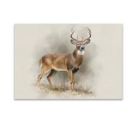 DunPei Modernos Animal Wall Art Ciervo abstracto Adecuado para la decoración de paredes interiores del hogar como sala de estar（Marrón-80x120cm Sin marco