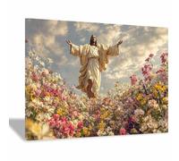 DunPei Póster de Dios, Jesucristo el Salvador Lienzo decorativo para pared,obra de arte católica para habitación espiritual, dormitorio, decoración del hogar（Spagna-80x120cm Enmarcado