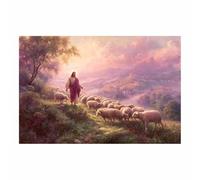 DunPei Póster de Dios, Jesucristo el Salvador Lienzo decorativo para pared,obra de arte católica para habitación espiritual, dormitorio, decoración del hogar（Spagna-60x90cm Sin marco