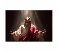 DunPei Póster de Dios, Jesucristo el Salvador Lienzo decorativo para pared,obra de arte católica para habitación espiritual, dormitorio, decoración del hogar（negro-60x90cm Sin marco