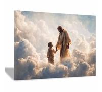 DunPei Póster de Dios, Jesucristo la verdad Lienzo decorativo para pared,obra de arte católica para habitación espiritual, dormitorio, decoración del hogar（blanco-60x90cm Enmarcado