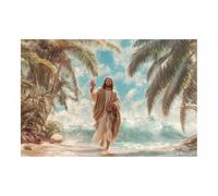 DunPei Póster de Dios, Jesucristo salvador Lienzo decorativo para pared,obra de arte católica para habitación espiritual, dormitorio, decoración del hogar（Spagna-50x70cm Sin marco