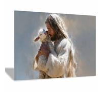 DunPei Póster de Dios, Jesús de la justicia Lienzo decorativo para pared,obra de arte católica para habitación espiritual, dormitorio, decoración del hogar（Spagna-70x100cm Enmarcado