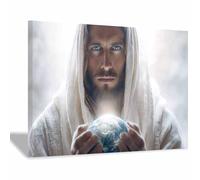 DunPei Póster de Dios, Jesús de la justicia Lienzo decorativo para pared,obra de arte católica para habitación espiritual, dormitorio, decoración del hogar（Spagna-60x90cm Enmarcado