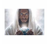 DunPei Póster de Dios, Jesús de la justicia Lienzo decorativo para pared,obra de arte católica para habitación espiritual, dormitorio, decoración del hogar（Spagna-60x90cm Sin marco