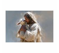 DunPei Póster de Dios, Jesús de la justicia Lienzo decorativo para pared,obra de arte católica para habitación espiritual, dormitorio, decoración del hogar（Spagna-30x45cm Sin marco