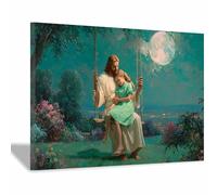 DunPei Póster de Dios, Jesús de la paz Lienzo decorativo para pared,obra de arte católica para habitación espiritual, dormitorio, decoración del hogar（Spagna-30x45cm Enmarcado