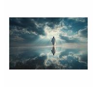 DunPei Póster de Dios, Jesús todopoderoso Lienzo decorativo para pared,obra de arte católica para habitación espiritual, dormitorio, decoración del hogar（Spagna-50x70cm Sin marco