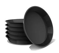 DUNPUTE Paquete de 6 platillos de plástico de 5 Pulgadas, Resistentes y duraderos, para Interiores y Exteriores (13.5 Pulgadas, Negro)