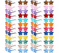 DUNRIOG 48 pares de lentes de sol con forma de estrella para niños, sin montura transparentes, para adultos y niños, regalos de fiesta para piscina de verano, carnaval, playa, premio de aula