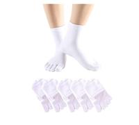 DUNSBY Calcetines Dedos 5 Pares de Calcetines de Punta Corta de algodón sólido Negro Blanco Primavera Verano Simple Negocios Casual Calcetines de 5 Dedos con Punta Redonda(5 Pairs White)