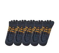 DUNSBY Calcetines Dedos 5 Pares de Calcetines Invisibles de Verano for Hombre, de algodón, a Rayas de Colores, Finos, Suaves, de Boca Poco Profunda, Transpirables, Calcetines de 5 Dedos(Blue)