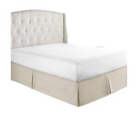 DUNSBY Cubre Canape Falda de Cama Plisada a Medida con Tela Duradera - 35 cm (14 Pulgadas) de Alto (sin sábana)(Cream,150x190x35 cm)