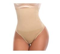 DUNSBY Faja Reductora Mujer Tanga de Cintura Alta con Control de Barriga, Ropa Interior Transpirable de Talla Grande for Mujer, Bragas de abdominoplastia, Faja Moldeadora de Cintura(Beige,XS S)