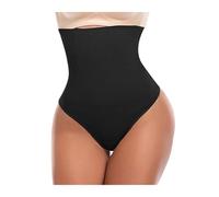 DUNSBY Faja Reductora Mujer Tanga de Cintura Alta con Control de Barriga, Ropa Interior Transpirable de Talla Grande for Mujer, Bragas de abdominoplastia, Faja Moldeadora de Cintura(Black,XS S)