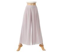 DUNSBY Leggings de Yoga Pantalones de Baile Moderno Malla con Pierna Ancha for Mujer, Pantalones Cintura Alta for Ballet, Danza lírica clásica, clásico(Purple,S)