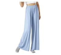 DUNSBY Leggings de Yoga Pantalones de Baile Pierna Ancha for Mujer, Danza Moderna, Cintura Alta, for niñas y Adultos, Pantalones clásico, Jazz, Yoga(Blue,2XL 166-170CM)