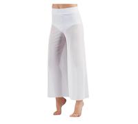 DUNSBY Leggings de Yoga Pantalones de Pierna Ancha Malla lírica, Pantalones Cintura Alta for Danza contemporánea, Ballet Moderno, clásica(White,LA)