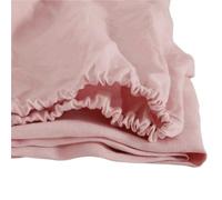 DUNSBY Sábanas de Lino Sábana Ajustable de Lino Puro 35 cm Profundidad, Funda colchón Bolsillo, Color Liso, Antideslizante, Fija, cubrecama Protector(Pink,150x200 H35CM)