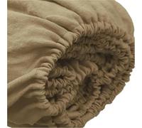 DUNSBY Sábanas de Lino Sábana Ajustable de Lino Puro 35 cm Profundidad, Funda colchón Bolsillo, Color Liso, Antideslizante, Fija, cubrecama Protector(Green,180x200 H35cm)