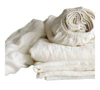 DUNSBY Sábanas de Lino Sábana Ajustable de Lino Puro 35 cm Profundidad, Funda colchón Bolsillo, Color Liso, Antideslizante, Fija, cubrecama Protector(Ivory,200x220 H35CM)