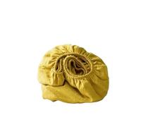 DUNSBY Sábanas de Lino Sábana Ajustable de Lino Puro 35 cm Profundidad, Funda colchón Bolsillo, Color Liso, Antideslizante, Fija, cubrecama Protector(Yellow,180x200 H35cm)