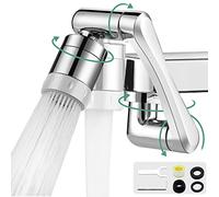 DUNSOO 1440° Multifuncional Extensor de Grifo Giratorio, Extensor Grifo Cocina Dos Modos de Salida de Agua, Boquilla Rosca 20/22/24mm para Cocina Baño