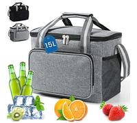 DUNSOO 15L Bolsa Termica Porta Alimentos, Nevera Portatil, Bolsa Comida Trabajo, Bolsa Porta Alimentos para Fiambrera Picnic, Playa, Trabajo, Almuerzo, Oficina, Escuela