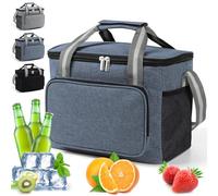 DUNSOO 15L Bolsa Termica Porta Alimentos, Nevera Portatil, Bolsa Comida Trabajo, Bolsa Porta Alimentos para Fiambrera Picnic, Playa, Trabajo, Almuerzo, Oficina, Escuela