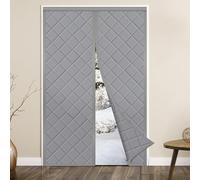 DUNSOO Cortina Termica puerta Magnética, Cortinas Termicas Aislantes Frio y Calor, Cortina puerta Interior Se Cierra Automáticamente Resistente al Viento, Aislante Termico (Gris, 90 x 200cm)