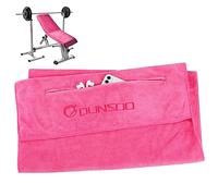DUNSOO Toalla Gimnasio,120x50cm Toalla Deportiva De Microfibra con Bolsillo De Cremallera para Gimnasia y Entrenamiento I Toalla De Gimnasio (Rosa)