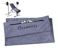 DUNSOO Toalla Gimnasio,120x50cm Toalla Deportiva De Microfibra con Bolsillo De Cremallera para Gimnasia y Entrenamiento I Toalla De Gimnasio (Gris Claro)