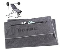 DUNSOO Toalla Gimnasio,120x50cm Toalla Deportiva De Microfibra con Bolsillo De Cremallera para Gimnasia y Entrenamiento I Toalla De Gimnasio (Gris Oscuro)