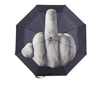 Baolong Direct - Paraguas de viaje compacto para dedos medios, diseño especial a prueba de viento con caja de regalo, negro, 38.5 pulgadas