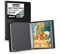 Dunwell Art Portfolio, 22,9 x 30,5 cm - (negro, 1 paquete), carpeta portafolio para obras de arte, libro de presentación con protector de hojas de 22,9 x 30,5 cm, 24 bolsillos, 48 páginas, carpeta