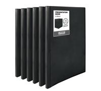 Dunwell Carpeta con fundas de plástico de 12 bolsillos (paquete de 6, negro) - Libro de presentación, carpeta de 8.5 x 11 pulgadas con protectores de hojas transparentes, muestra documentos de 24