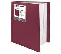 Dunwell Carpeta con fundas de plástico de 60 bolsillos (1 paquete, rubí) - Libro de presentación, carpeta de 8.5 x 11 pulgadas con protectores de hojas transparentes, muestra documentos de 120