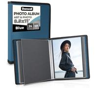 Dunwell Carpeta de arte de 8.5 x 11 pulgadas (azul), papel de montaje negro, carpeta para obras de arte, carpeta de arte de 8.5 x 11 pulgadas, 24 bolsillos, 48 páginas, libro de presentación de
