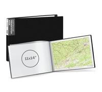 Dunwell Carpeta de portafolio de 11 x 14 pulgadas (negro, horizontal), libro de presentación con 24 bolsillos, carpeta grande de 11 x 14 pulgadas, cubierta de poliéster sin ácidos y mangas