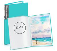 Dunwell Ordner mit Hüllen de 11 x 17 pulgadas (Aqua), Kunst-Portfolio-Ordner de 11 x 17, großer Ordner mit transparenten Blattschutzfolien, 24 Taschen, 48 Seiten 17 x 11 Poster, ArOrganizer,